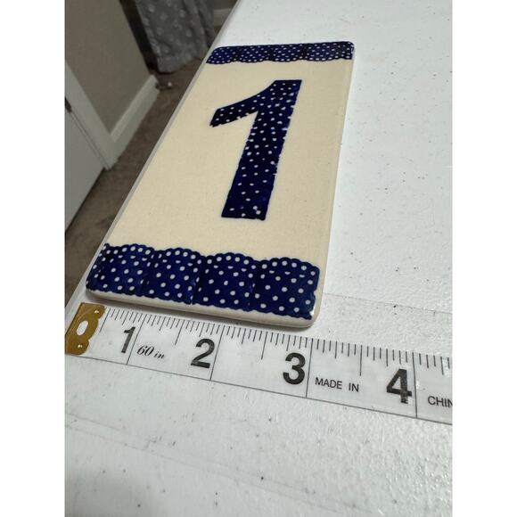 Boleslawcu Polish Pottery Number Address Tile Number 1 - Picture 4 of 7